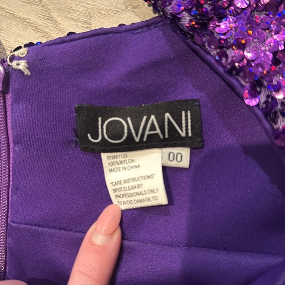 Jovani 00 Purple Glitter Cutout Dress! - Picture 4 of 4